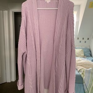 Large light purple cardigan. Soft.